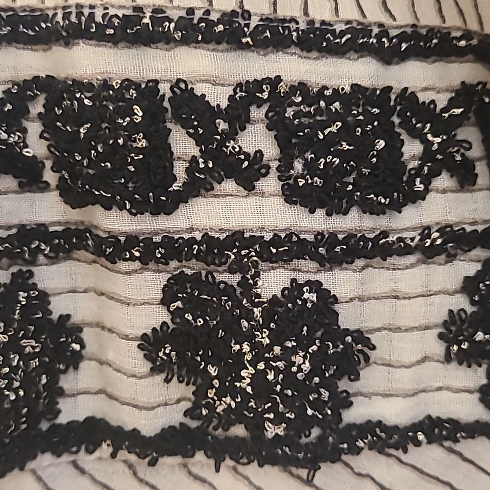 FREE PEOPLEFree People Vagabond Maxi Top Dress 100% Cotton Black & White Size L - Picture 10 of 15
